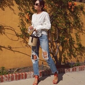 GRLFRND Helena Ripped Straight Leg Jean In It's Cold Out Women's Size 24